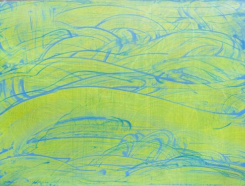 Robert Schatz, Untitled (19 September 2023), 2023, Acrylic medium and paint on paper, 18 x 24"