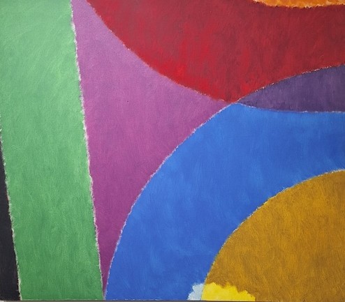 Herman Cherry, Crossing Boundaries, 1990, oil on linen, 40" x 46"