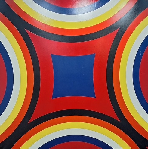 Nassos Daphnis, 9-68, 1968, epoxy paint on canvas, 92" x 80"