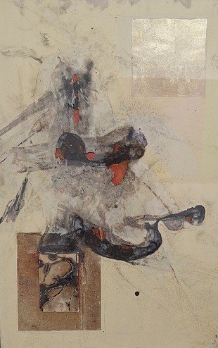 Michiel Dominick, Discovery No. 1, 2015, mixed media, 40" x 27"