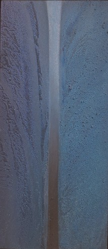 Elaine Kurtz, Alluvial Series III, 1990, sand mica and acrylic, 36" x 16"