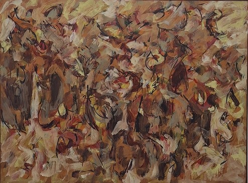 Joel LeBow, Untitled, 1957, acrylic on wood, 36" x 48"