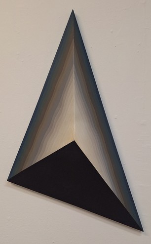 Shozo Nagano, untitled, 1986, Oil on shaped board 62" x 34"