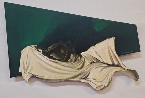 Shozo Nagano, Attachment, 1993, acrylic on shaped canvas, 29.5" x 22.5"