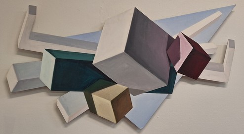 Shozo Nagano, Untitled, 1996, acrylic on shaped board, 39" x 20"