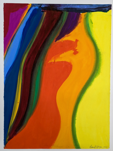 David Hayes, Landscape Gouache, 1974, Gouache on Arches paper, 28 ×36" framed