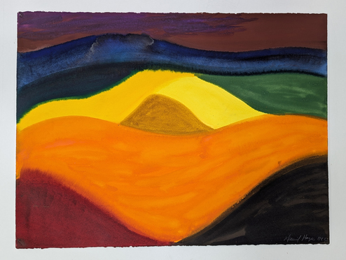 David Hayes, Convergence of Fields, 1982, Gouache on Arches paper, 36 ×26" framed