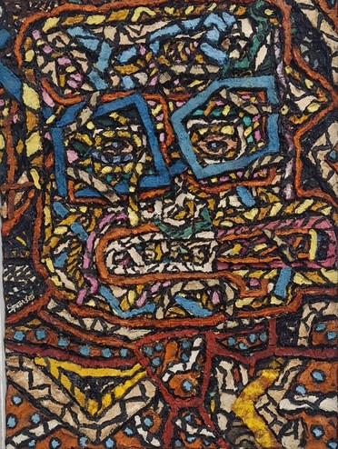 Nick Sperakis, Untitled, 1980, oil and tobacco on canvas 32" x 43"