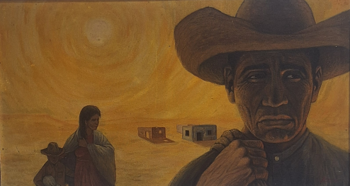 Cerecero, untitled, 1961, oil on board, 25"x45"