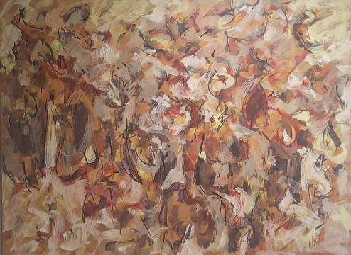 Joel LeBow, Untitled, 1957, acrtlic on wood, 36"x 48"