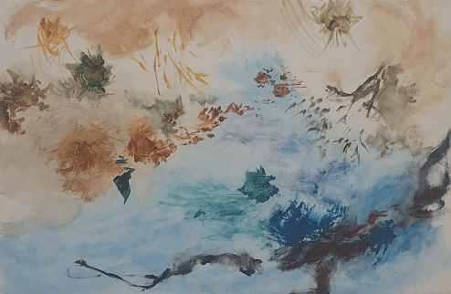 Zoe Apostolides, Zakynthcs, 1983, oil on canvas, 23"x35"
